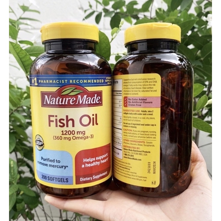 Nature Made Fish Oil 1200 mg 200 Softgels🇺🇸