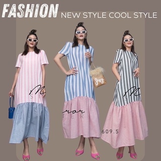 🌈🌿🌺🌸🌼💖💙🤎 Tot-Hom Short Sleeve Stripe Maxidress