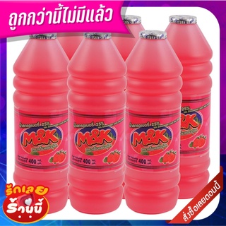 เอ็มแอนด์เค น้ำสตรอเบอร์รี่ 25% 400 มล. X 6 ขวด M&amp;K 25% Strawberry Juice 400 ml x 6 Bottles