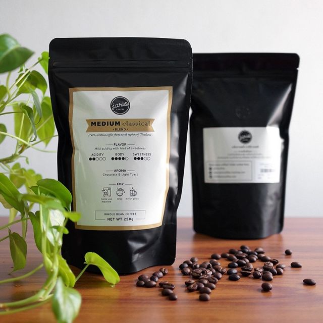 Jario เมล็ดกาแฟคั่วเบลนด์ Medium ตำบลเทพเสด็จ เชียงใหม่[250g] - Jario Coffee Medium Classical Blend Thepsadet Single Ori
