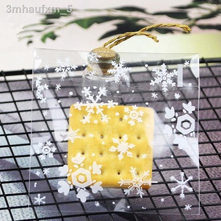 SHOOTHE 100pcs Candy Bags Snowflake Cookie Bag Wedding Gift Bags Transparent Self Adhesive Plastic Cellophane Party Pack