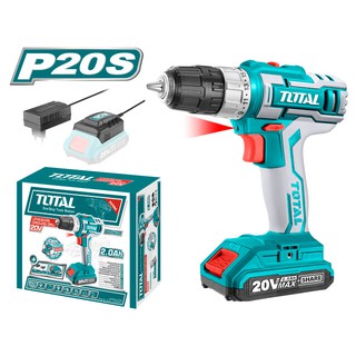 Total ชุดสว่านแบตเตอรี่ ไร้สาย 20 โวลท์ (3/8 นิ้ว / 10 มม.) รุ่น TDLI20024 ( Lithium-Ion Cordless Drill )