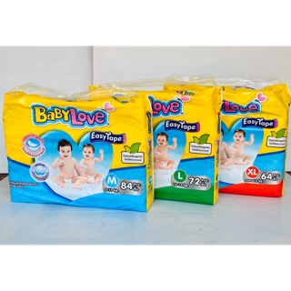 Babylove Easytape ห่อใหญ่ ผ้าอ้อมเบบี้เลิฟ แบบเทป (Mโฉมใหม่)