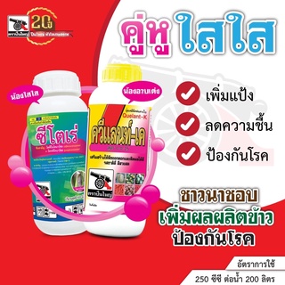 คูหูใสใส (ควีแลนท์ เคขนาด 1 ลิตร  + ซีโตเร่ ขนาด 500 มิลลิลิตร)  ป้องกันโรคในนาข้าว กำจัดเชื้อราในนาข้าว