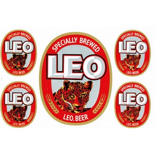 LEO B.E.E.R สติกเกอร์แต่งรถ ติดรถยนต์ รถมอเตอร์ไซค์ หมวกกันน็อค สปอนเซอร์ Racing sticker Sponsor ขนาด 27 x 18 cm ST298