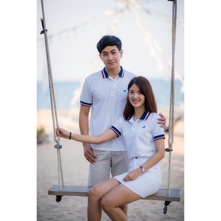 เสื้อโปโลชาย-หญิง  สีขาว ปักอก คุณภาพเยี่ยม ผ้านิ่มเนื้อดี ใส่สบาย ไม่ร้อน