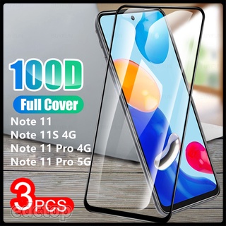 3pcs For Xiaomi Redmi Note 11 Black Edge Full Cover Tempered Glass Realme Note 11s 11pro 4G 11pro 5G Camera Lens Film