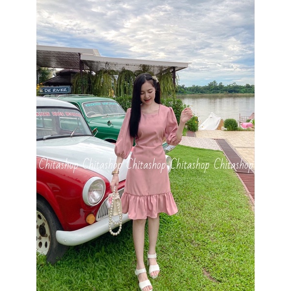 🍒 CHITASH♡︎P🍒 มีสีเข้าใหม่นะคะ (มีไซส์ใหญ่) ชุดเดรสสีพื้นแขนยาวสวยๆ เรียบร้อย ใส่ออกงาน ใส่ทำงาน ผ้าซาร่า รุ่นส้มโอ - รูปที่ 2