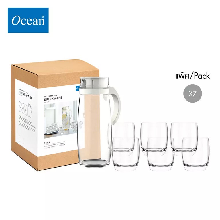 ชุดแก้ว เซ็ตแก้วน้ำดื่ม 7 ชิ้น OCEAN DRINKWARE SET 7 PCS.