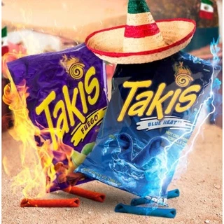 Takis FUEGO & BLUE HEAT Hot Chili Pepper & Lime Tortilla Chips ขนม usa