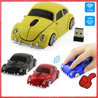 2.4g Beetle เมาส์ไร้สาย รูปรถยนต์ ขนาดเล็ก สร้างสรรค์ การ์ตูนน่ารัก สําหรับเด็ก ของขวัญ พีซี แล็ปท็อป