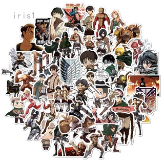 สติ๊กเกอร์ลายการ์ตูน Attack On Titan กันน้ําได้ 50 ชิ้น