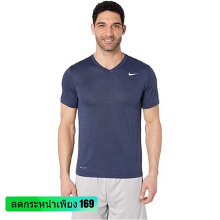 NIKEกัปปะเสื้อยืดยอดนิยม Nike Legend 2.0 Short Sleeve V-Neck Tee Obsidian Heather/Matte Silver, Size Large NIKE Sports T