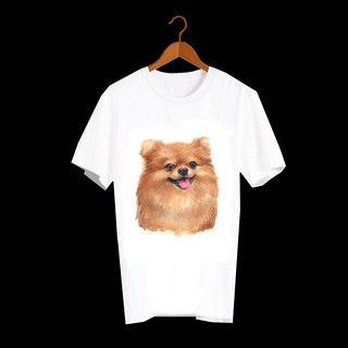 เสื้อลายหมา DPM003 pomeranian เสื้อยืด เสื้อยืดลายหมา เสื้อยืดสกรีนลายหมา