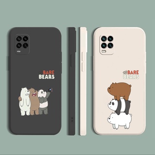 เคสซิลิโคนนิ่ม ขอบตรง ลายหมีน้อยสามตัว สําหรับ Realme C35 C25 C25S C11 C12 C15 C17 7i 7 8 Pro 5 5i 5S 6i C3