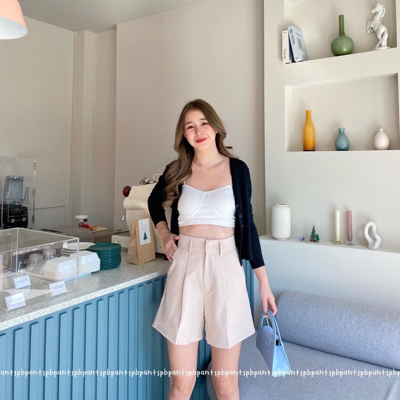 ส่งต่อ (New)กางเกงจากร้าน pbpants สีครีม ไซส์ M มือ1🤍💗