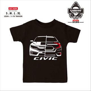 เสื้อยืดลําลอง แขนสั้น คอกลม พิมพ์ลาย Honda Civic FC สําหรับยานยนต์