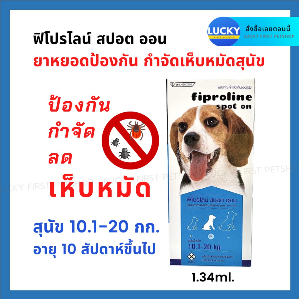 ยาหยอดเห็บหมัด ยาหยอดเห็บสุนัข Fiproline Spot On ยาหยอดหมัดหมา ยาหยดหมัดสุนัข ฟิโปรไลน์ ยาหยอดกำจัดเห็บหมัด สำหรับสุนัข