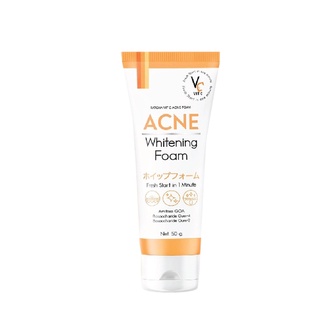 Acne foam โฟมล้างหน้าน้องฉัตร vc วิปโฟม 50 กรัม (สำหรับคนแพ้ง่าย เป็นสิวง่าย รักษาสิว)