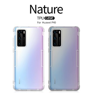 Huawei P40 Nillkin เคสมือถือ ฝาหลังขาวใสดำใส เรียบหลู่ดูไฮ  รุ่น Nature TPU Case (ของแท้100%)