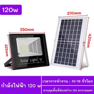 โคมไฟโซล่าเซล 120W () แสงสีขาว ไฟโซล่าเซลล์ โคมไพร้อมรีโมท