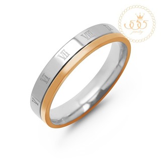 555jewelry แหวน รุ่น MNC-R684-C (Stee-Pink Gold) (RB31)