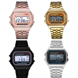 นาฬิกาแฟชั่น Casio นาฬิกาสปอร์ตสายเหล็ก Jam Tangan Box นาฬิกา Wise นาฬิกาข้อมือ Quartz ชาย