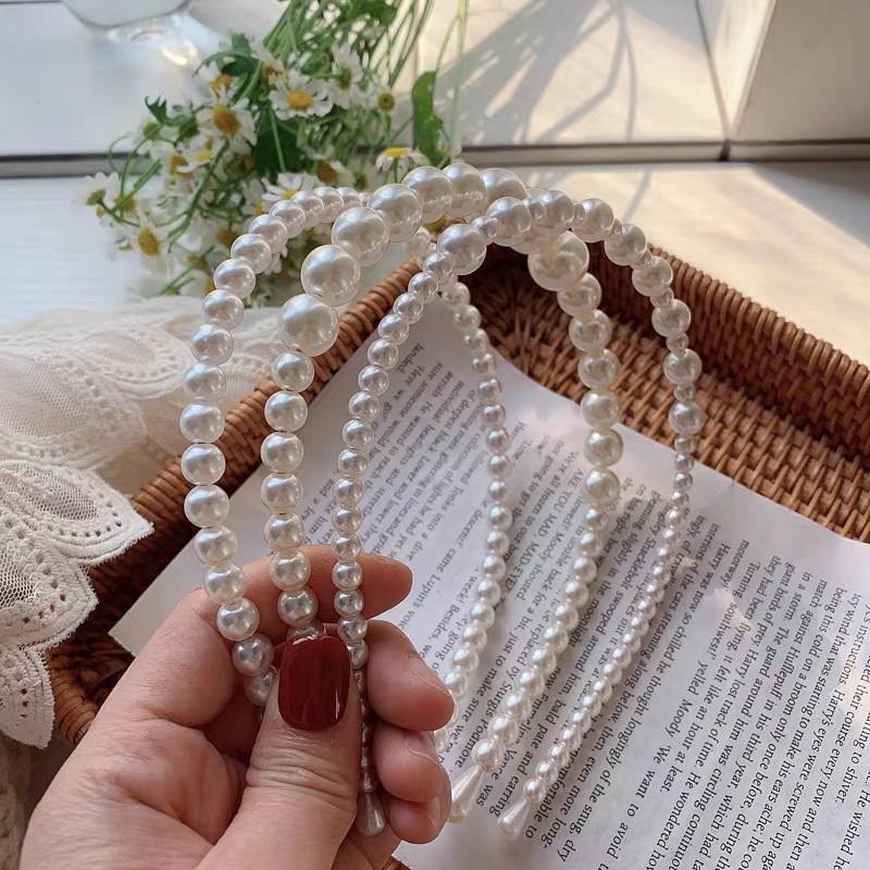 เจ329 เกาหลีที่เรียบง่ายมุกสาวหวานผมห่วงคาดศีรษะผู้หญิงอุปกรณ์เสริม