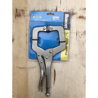 🔥โค้ดINC3LEL3ลด30฿คีมล็อค แบบซี-แคลมป์ 11 นิ้ว C-Clamp Locking Plier ยี่ห้อ Berent รุ่น BT1178