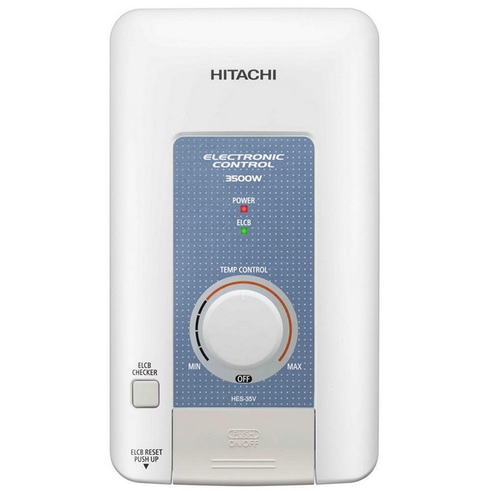 Water heater SHOWER HEATER HITACHI HES 35V 3,500W WHITE/BLUE Hot water heaters Water supply system เครื่องทำน้ำอุ่น เครื