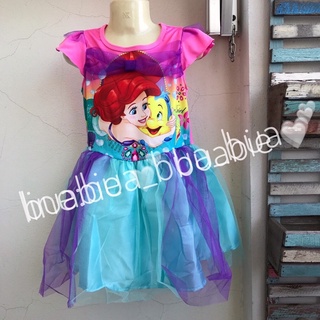 ชุดละ 230 บาท เดรสเด็กผู้หญิง งานลิขสิทธิ์แท้ Little Mermaid เงือกน้อยเอเรียล สีรุ้ง 3 ไซส์  2-7 ขวบ