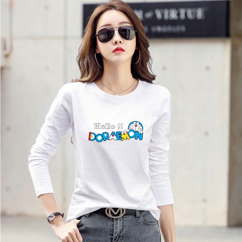 TL-392 เสื้อยืดแขนยาวแฟชั่นเกาหลี ผ้านุ่มใส่สบาย ลายการ์ตูนน่ารัก มีไซส์ S-XXL
