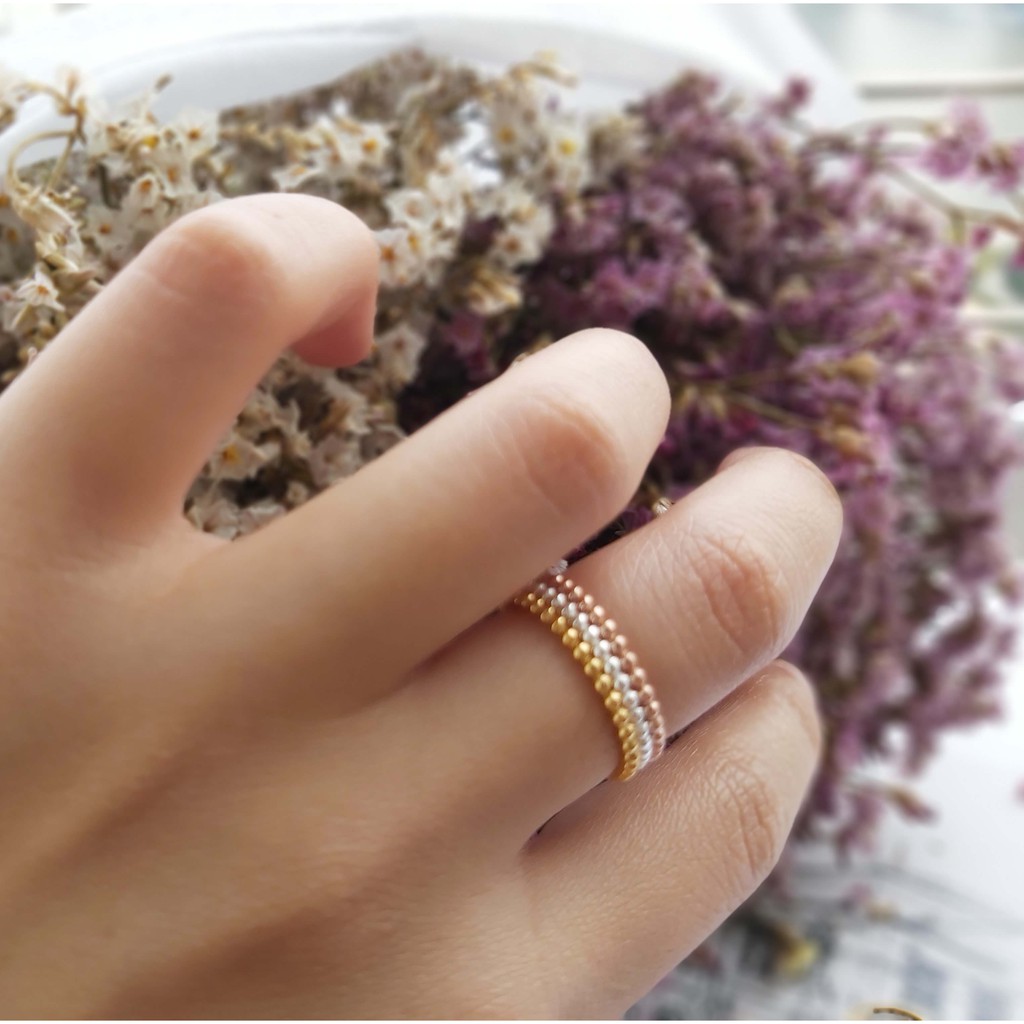 แหวนเงินแท้, แหวนทองคำแท้, แหวนเงิน, แหวนเกลี้ยง  14K Le ZURI ( สีทอง )