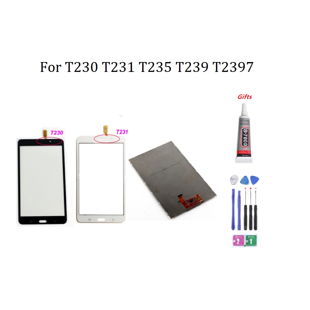 สําหรับ Samsung Galaxy Tab 4 T230 T231 T235 T239 T2397 SM-T230 จอแสดงผล LCD พร้อมแผงกระจกหน้าจอสัมผั