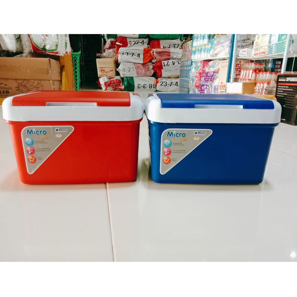 กระติกใส่น้ำแข็ง กระติกน้ำแข็งทรงเหลี่ยม กระติกใส่ข้าวเหนียว ขนาด 6 ลิตร ตราไมโคร แข็งแรง ทนทาน