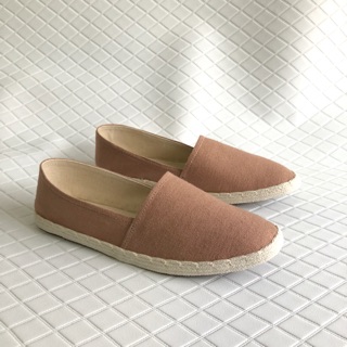 รองเท้า espadrilles สีพีช