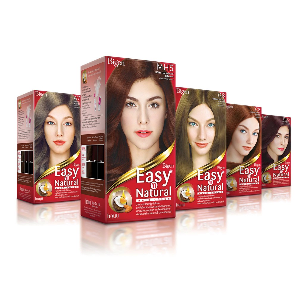 Bigen Easy n Natural ครีมเปลี่ยนสีผม บีเง็น อี่ซี่ส์ แอนด์ เนเชอร์รัล มี 10 เฉดสี สีแฟชั่นปิดผมขาว