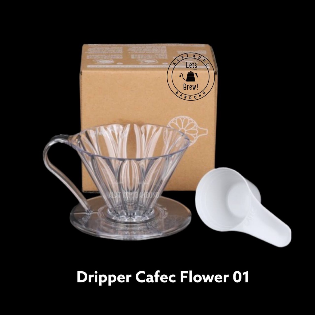 Dripper V60 Flower Cafec Acrylic 01 (1-2 ถ้วย) และ 02 (1-4 ถ้วย) / Flower Dripper Cafec / Cafec Flow