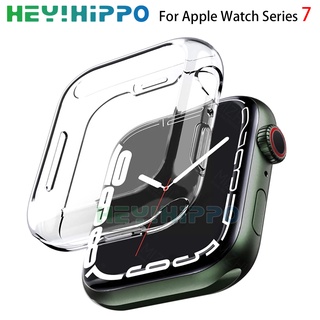 Full cover for Watch series 7 Case TPU bumper soft frame case with screen protector for watch7 41mm 45mm Accessories