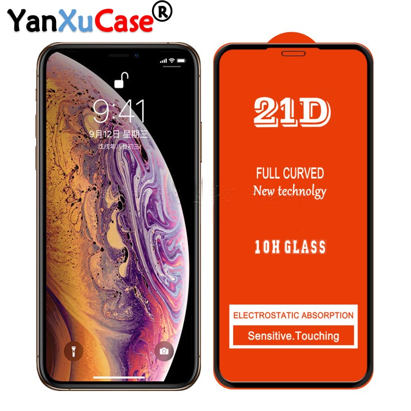 100pcs Wholesale 21D Glas For iPhone 13 12 Mini 11 Pro Max XS XR 8 7 6S Plus SE2 Full Coverage Cover Screen Protector Fi