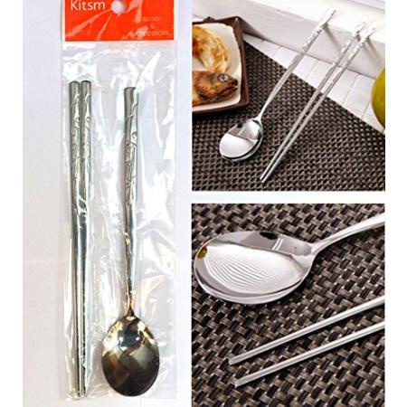 พร้อมส่ง​ 스푼과 젓가락 ชุดช้อนตะเกียบเกาหลี (สแตนเลส) Spoon and chopsticks(Stainless steel) 1 ชุด - รูปที่ 4