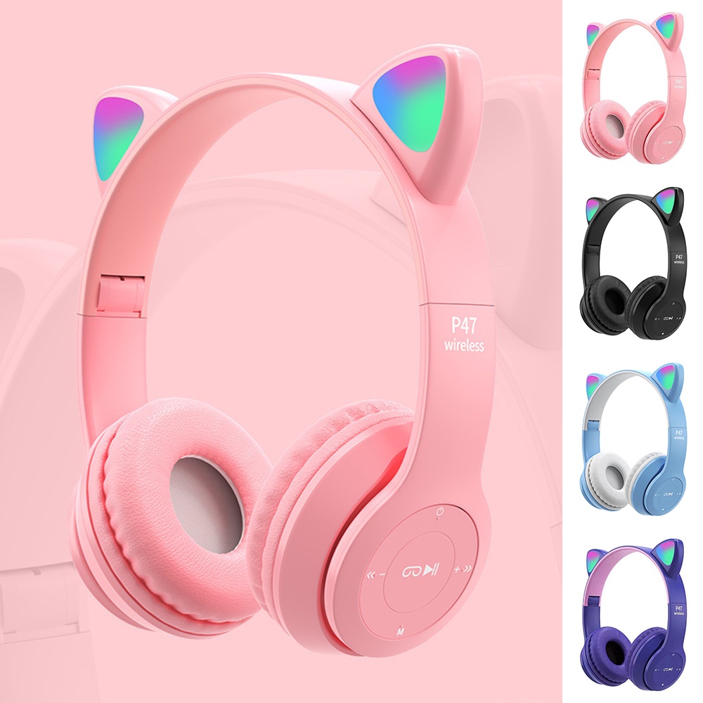 การ์ด Tf สนับสนุน หูฟังแมva Bluetooth 5.0 Led ไฟ P47M รุ่น