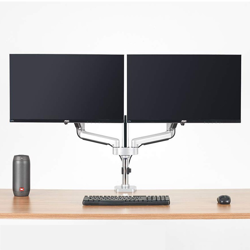 ขาตั้งคอม2จอ รุ่นGP842 จอมอนิเตอร์ VESA14"-30" <9Kg> แขนแก๊สสปริงคู่ เสา40ซม.ยกสูงปรับหมุนได้ Dual M