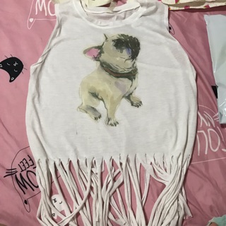 เสื้อเเขนกุดลายหมาเก๋ๆ