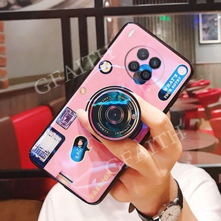 2021 New เคส Huawei Nova8i / Nova8 / Nova7se / Nova7i / Nova7 / Nova5T / Y7a Handphone Casing Silicone Cute Fashion Camera Stand Holder Mobile Phone Bracket Soft Back Cover Phone Case เคสโทรศัพท์ Nova 8i 8 i 7SE 7i 7 se 5T HuaweiY7a