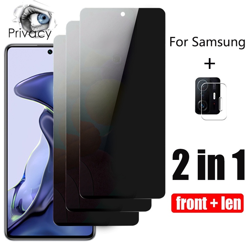 2 in 1 ฟิล์มกันคนข้างๆๆมองเห็น (ฟิล์มกันเสือก) + กระจกกันรอยเลนส์กล้อง Samsung Galaxy A16 A06 A55 A35 A15 A25 A05s A14 A54 A34 A13 A23 A33 A53 A73 A71 S23 A72 A52 A02s A42 A12 A10s A20s A32 A03s A30s A50s A31 A22 A21s A70s A01 A11 A51 5G