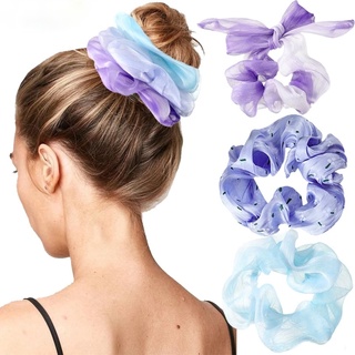 Korean New Womans Elastic Hairband Scrunchies Rubber Bow Hair Ties Ponytail Accessories