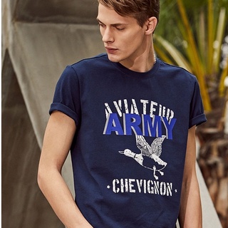 [100% Cotton] Chevignon เสื้อยืดลําลอง แขนสั้น คอกลม ผ้าฝ้าย พิมพ์ลายนกน้ํา แฟชั่นฤดูร้อน สําหรับผู้ชาย