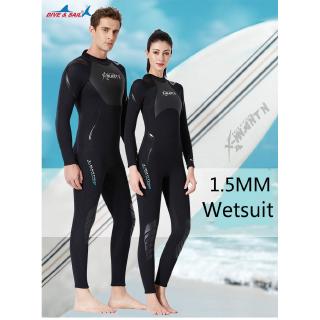 ชุดว่ายน้ําดําน้ํา &amp; sail neoprene wetsuit มีซิป 1 . 5 มม.