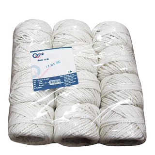 คิวบิซ เชือกขาวมัดพัสดุ 30 เส้น แพ็ค 12 ม้วน Q-Biz White Rope Bundle 30 Strands Pack 12 Rolls